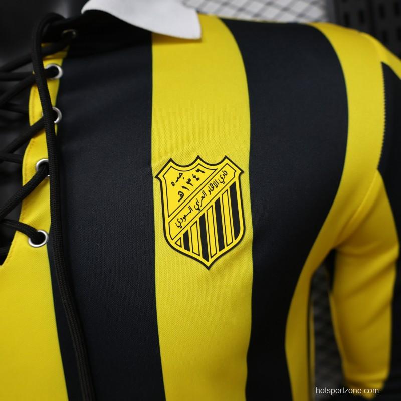 Player Version 2026 Peñarol Yellow & Black Vertical Stripes Long Sleeve Retro Heritage Jersey