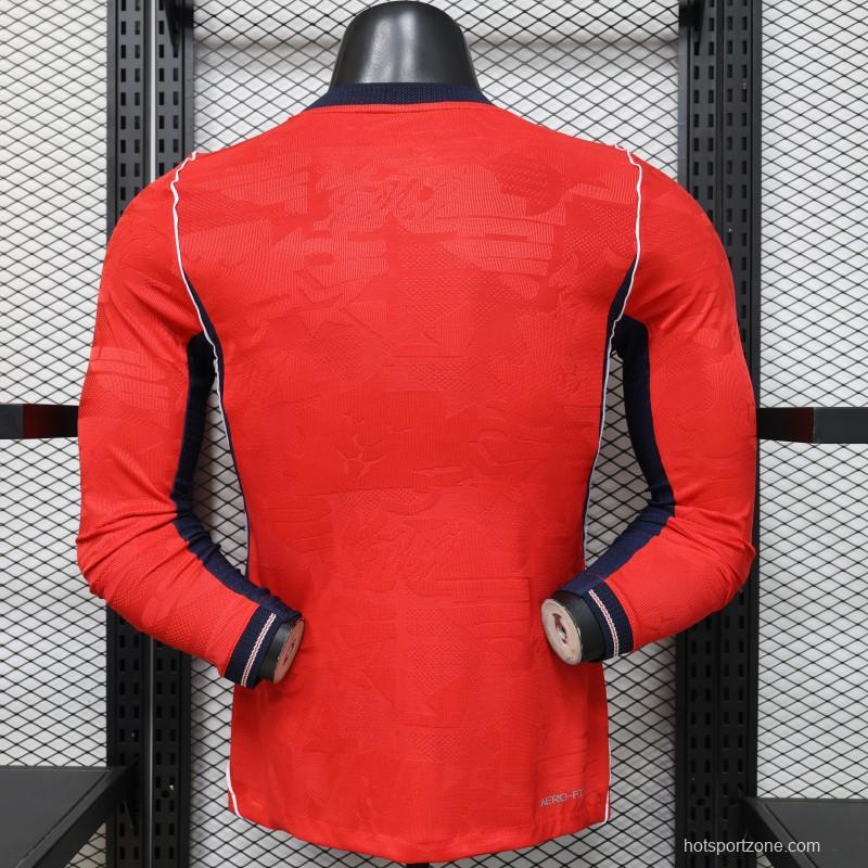 Player Version 26/27 England Away Red Long Sleeve Jersey