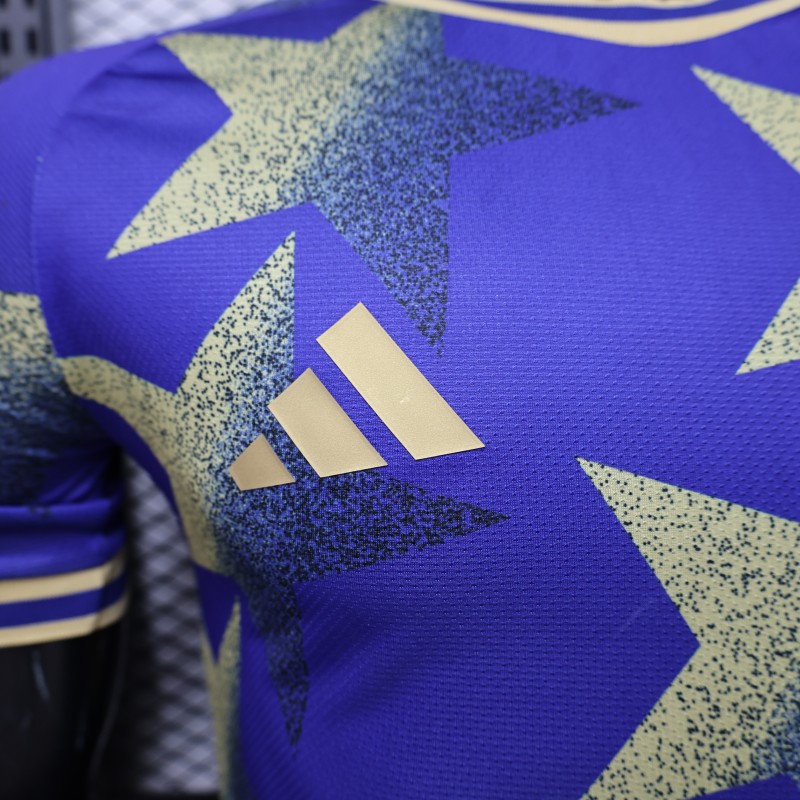 Player Version 2026  Argentina AFA Adidas Special Edition Royal Blue Gold Star Print Champions Jersey