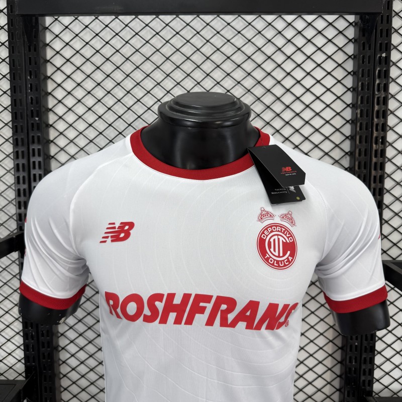 Player Version 26/27 Deportivo Toluca FC New Balance Away White Red Jersey