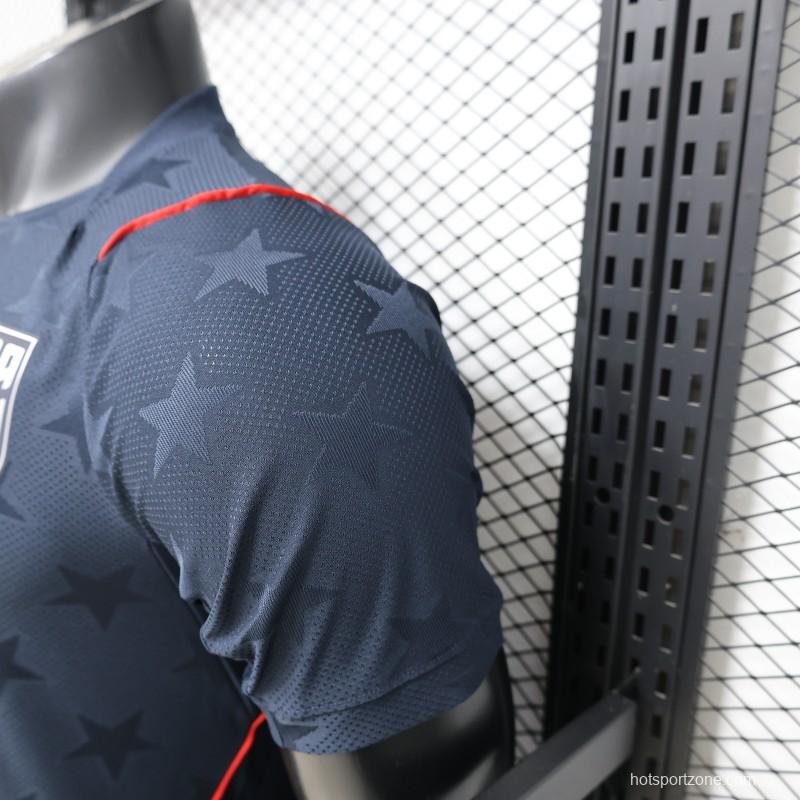 Player Version 2026 USA Navy Blue with All-Over Star Pattern Away Jersey