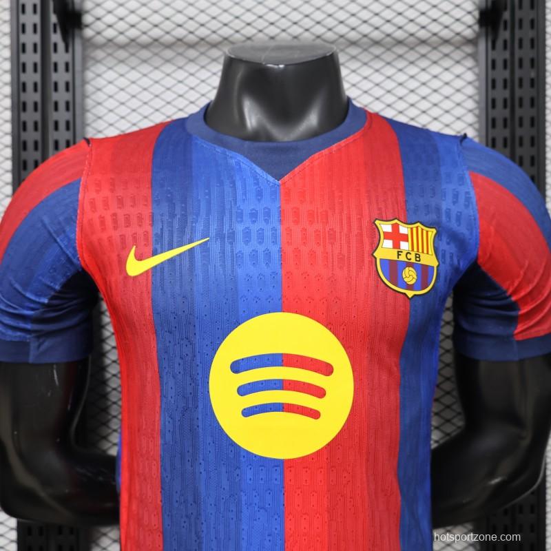 Player Version 25/26 FC Barcelona Blue & Red Vertical Stripes with Spotify Home Jersey