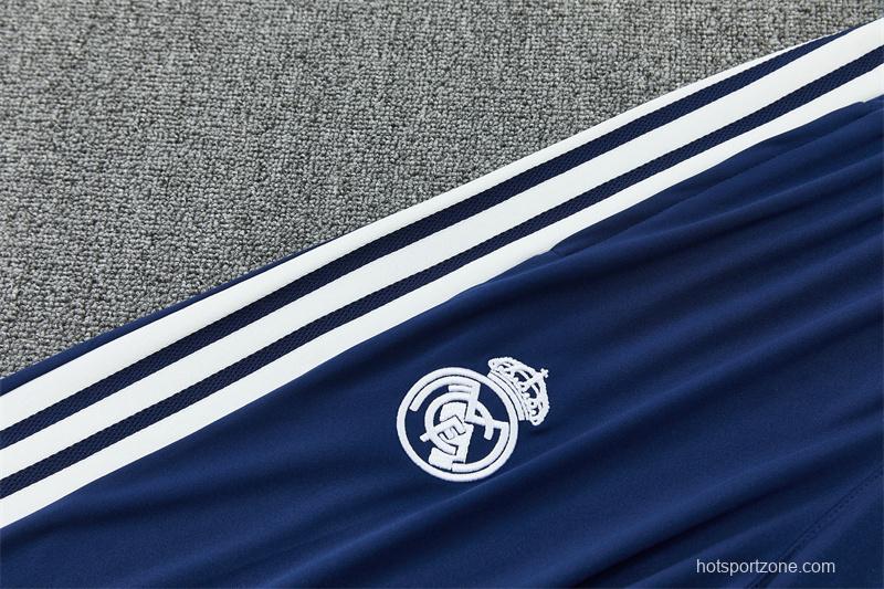 26/27 Real Madrid Away Navy Blue Half Zipper Jacket Tracksuit + Long Pants
