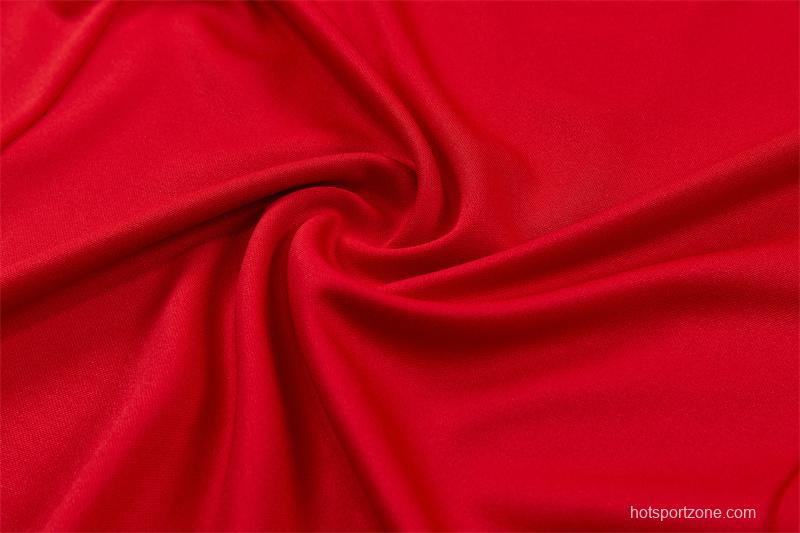 26/27 Spain Home Red Half Zipper Jacket Tracksuit + Long Pants