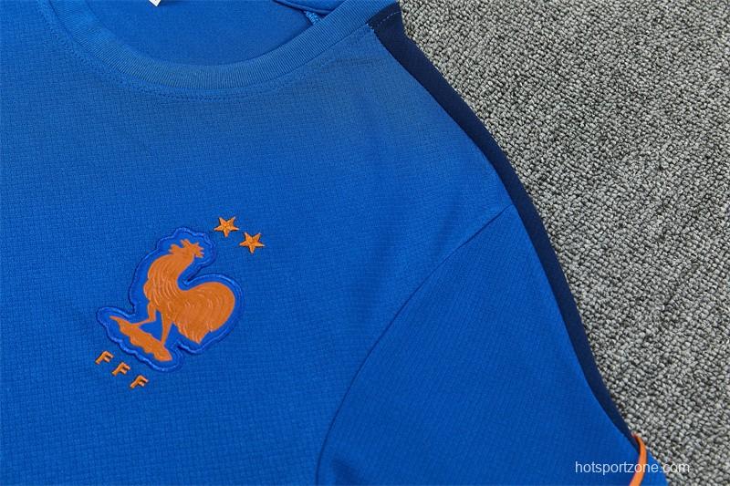 2026 France Blue & Orange Short Sleeve+Soccer Shorts