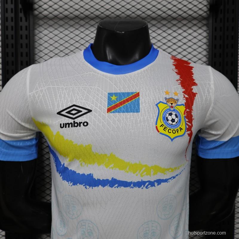 Player Version 26/27  DR Congo  White & Sky Blue  Special Edition Away Jersey