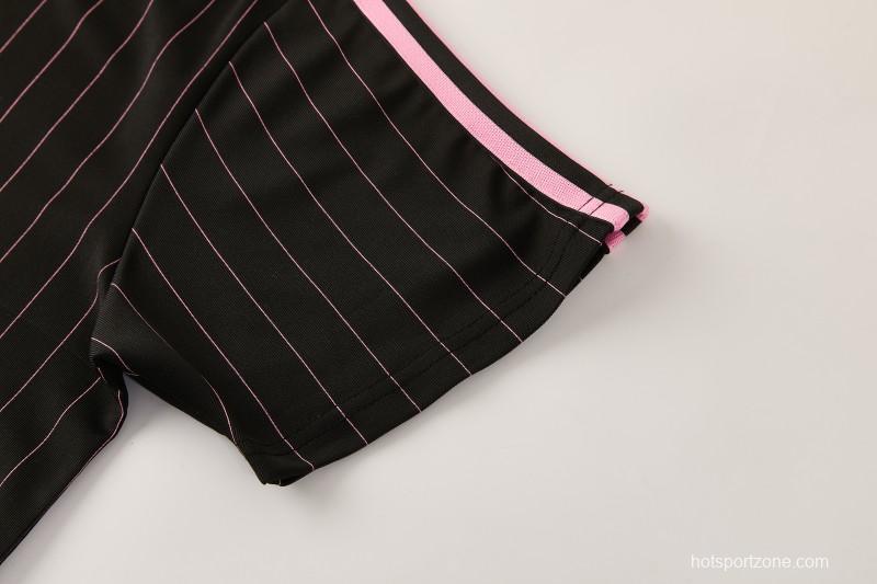 2026/27 Inter Miami CF Black Pinstripe Short Sleeve+Soccer Shorts