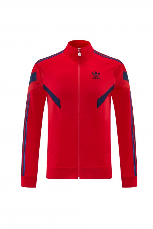 2026/27 Adidas Originals Red  Full Zipper Jacket Tracksuit + Navy Blue Long Pants