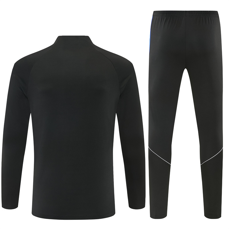 2026 Atletico Madrid Black Half Zipper Jacket Tracksuit + Long Pants