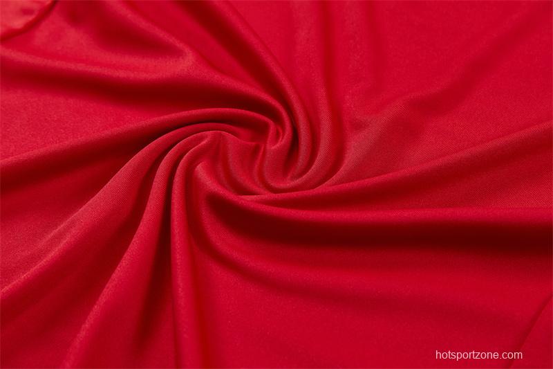 2026 Spain Red Half Zipper Jacket Tracksuit + Long Pants