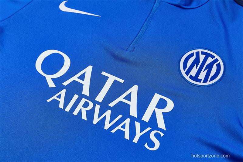 2026 Inter Milan Royal Blue Half  Zipper Jacket Tracksuit + Long Pants (Nike)