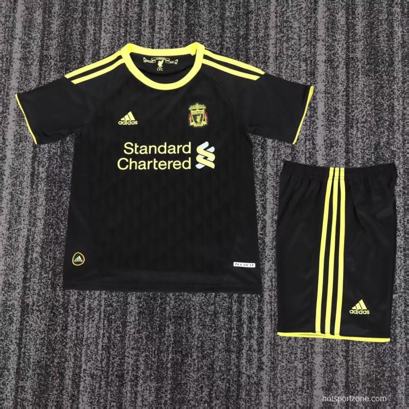 Retro 2010/11 Kids Liverpool Black & Yellow Away Jersey