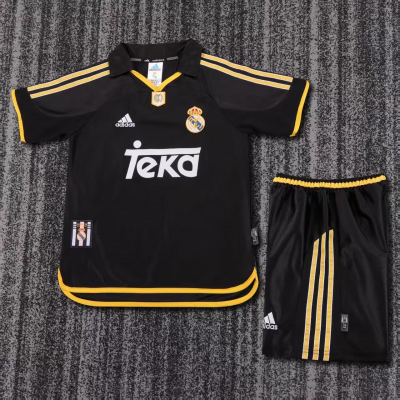 Retro Kids 99/01 Real Madrid Away Black Jersey