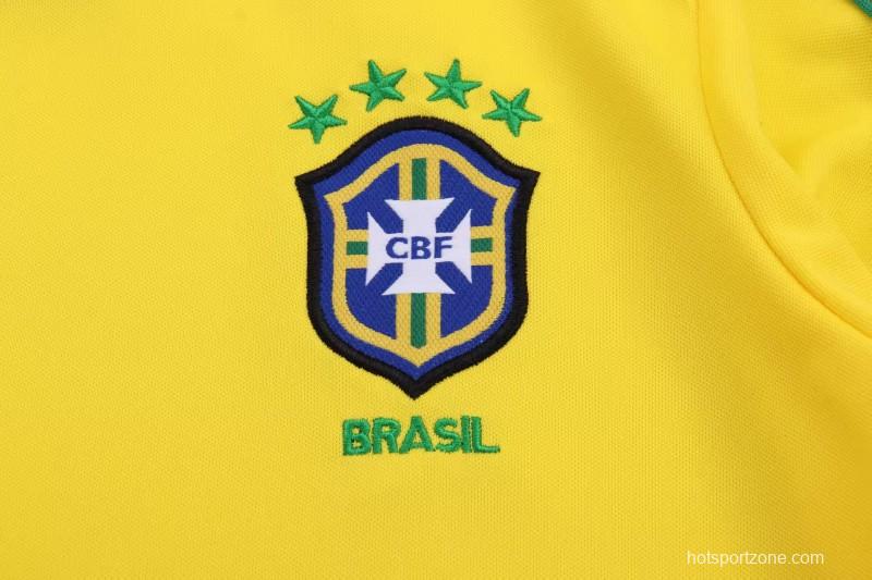 Retro 1998 Brazil Home Long Sleeve Jersey