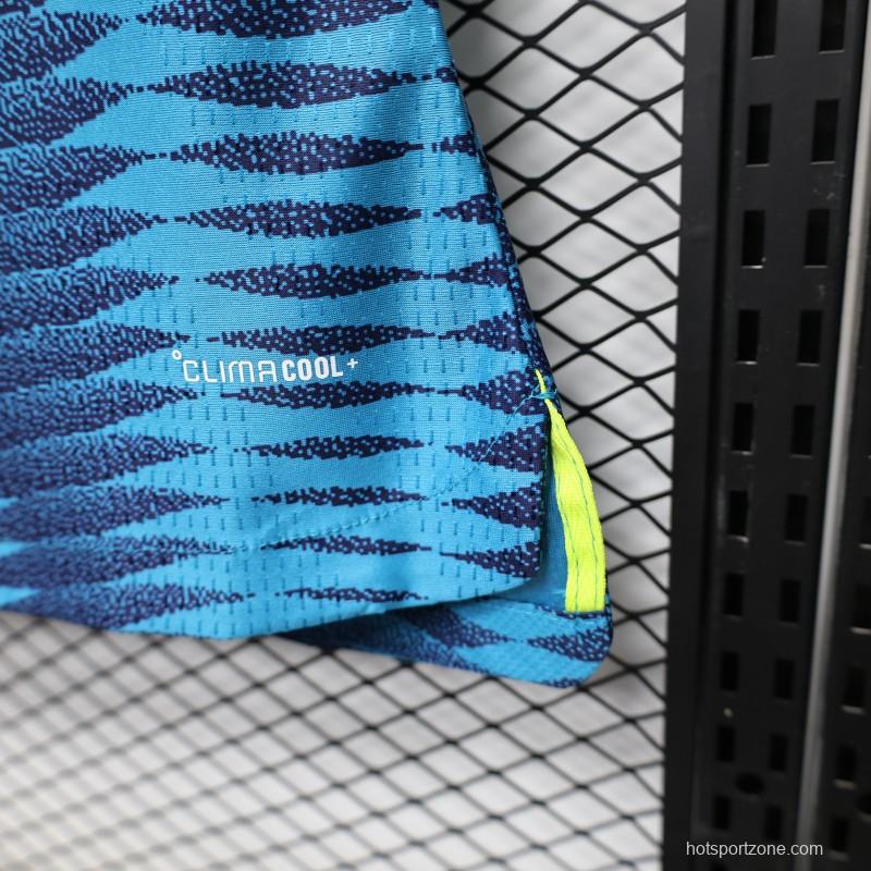 Player Version 2026 Womens Colombia Away Blue with Wave Diamond Pattern Jersey