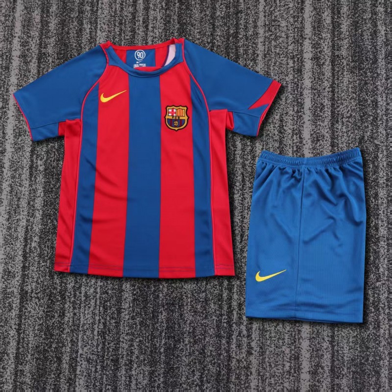 Retro Kids 04/05 FC Barcelona Home Jersey