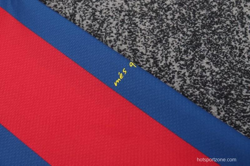 Retro Kids 10/11 Barcelona Red Blue Home Long Sleeve Jersey