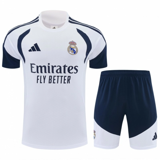26/27 Real Madrid  White Short Sleeve+Soccer Shorts