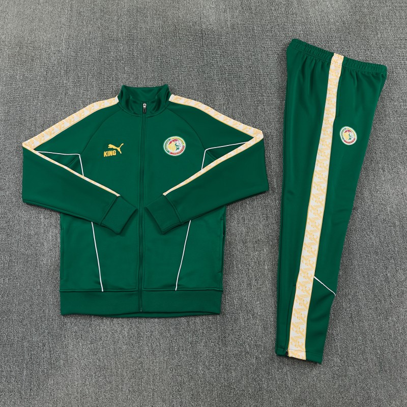 26/27 Senegal Green Full Zipper Jacket Tracksuit + Long Pants