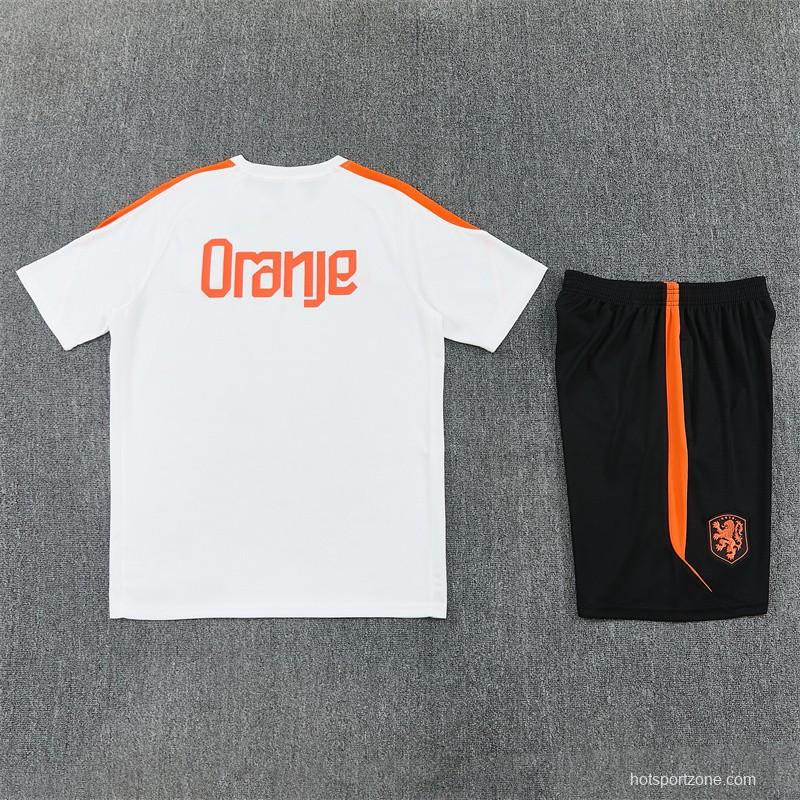 26/27  Netherlands Home White Short Sleeve + Soccer Shorts