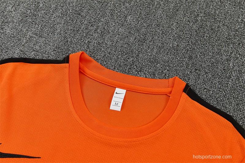 26/27 Netherlands Home Orange Short Sleeve + Soccer Shorts