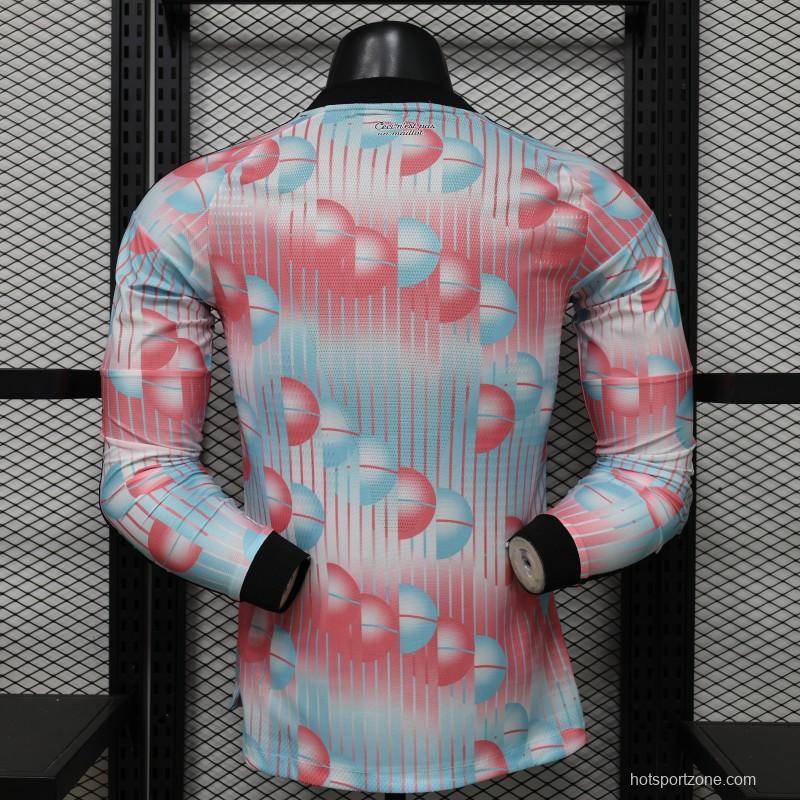 Player Version 26/27 Belgium Frozen Blue & Pink  Away Long Sleeve Jersey
