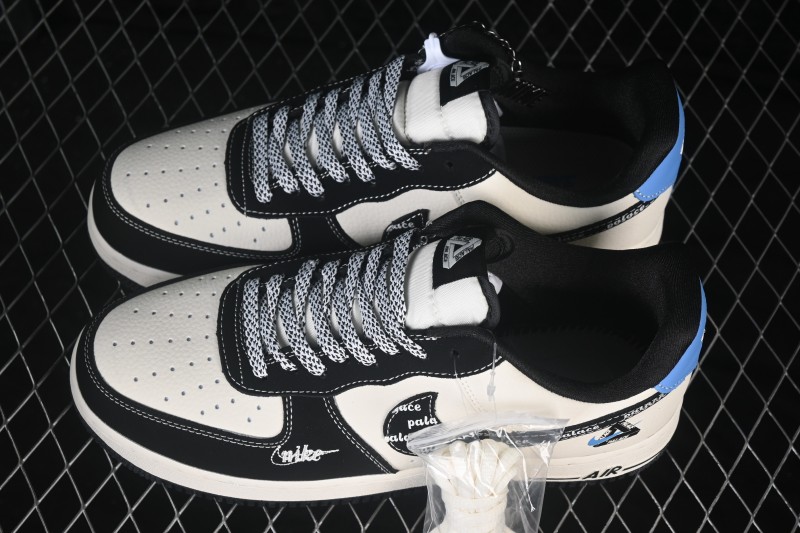 Nike Air Force 1 '07 Low Casual Sneakers with Contrast Color Blocking and Full-Length Air Cushion - DW8806-005