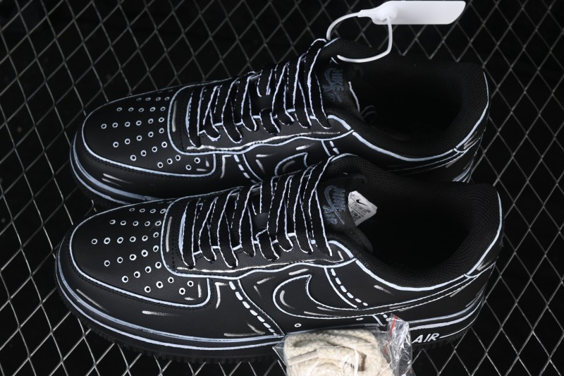 Nike Air Force 1 '07 Low Casual Skate Shoes with Full-Length Air Cushion - CW2288-001