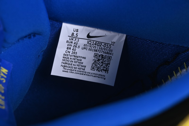 Nike Air Force 1 Low Central Cee Racer Blue Black Yellow Patent Leather Casual Sneakers - IQ1402-010