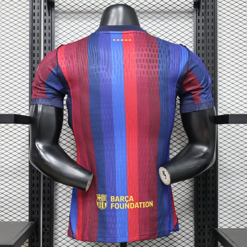 Player Version 26/27 FC Barcelona Deep Blue & Red Stripe  Home Jersey