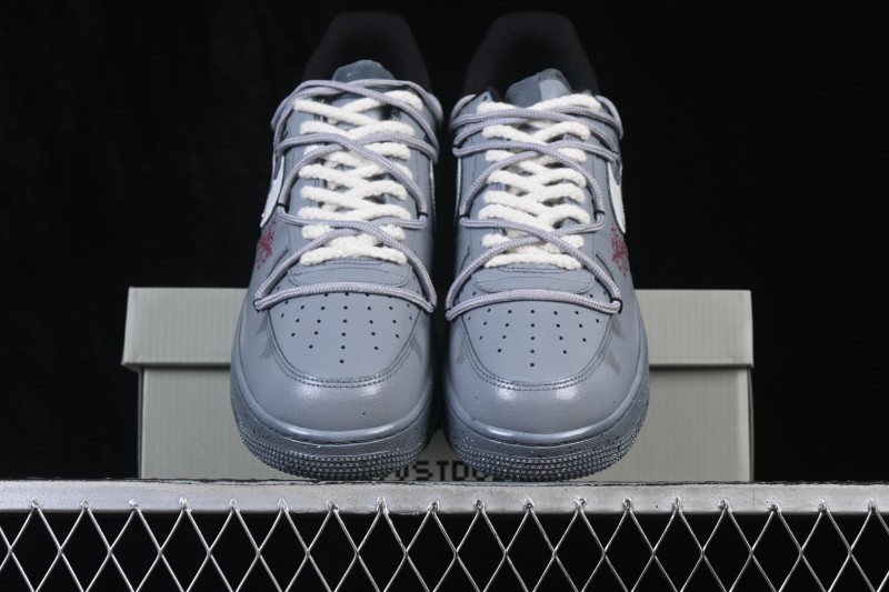 Nike Air Force 1 '07 Low Hand-Painted Graffiti Sneakers with Distressed Cement Wall Design - CW2288-110