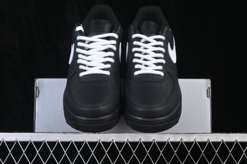 Nike Air Force 1 '07 Low Anime Theme Black and White Swoosh Sneakers - ZH0316-100