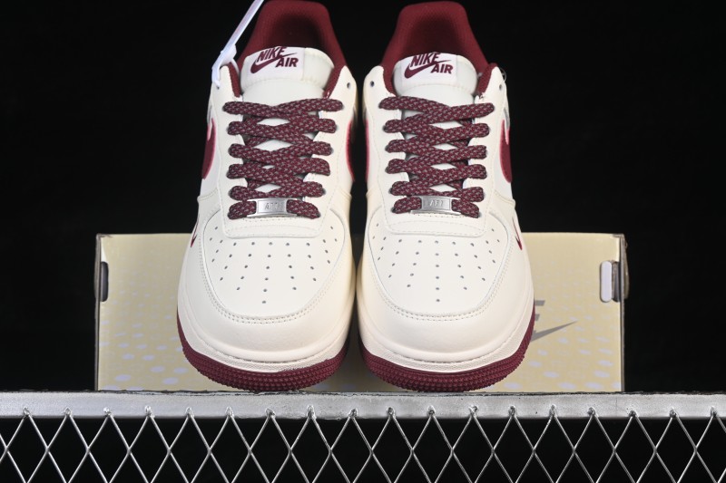 Nike Air Force 1 '07 Low Basketball Shoes with Tree Bark Wine Color Design - SM6668-126