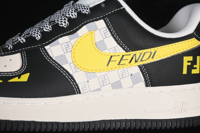 Nike Air Force 1 '07 Low Fendi Collaboration Casual Sneakers with Premium Leather Upper - LD1999-019