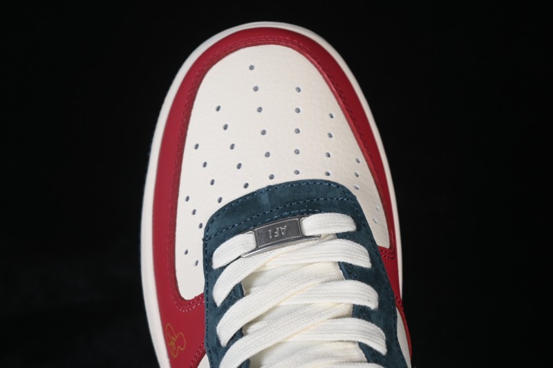 Nike Air Force 1 '07 Low Casual Sneakers with Red Black White Contrasting Colors - HT5088-622