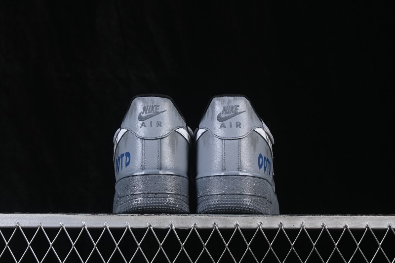 Nike Air Force 1 '07 Low Hand-Painted Graffiti Sneakers with Distressed Cement Wall Design - CW2288-110