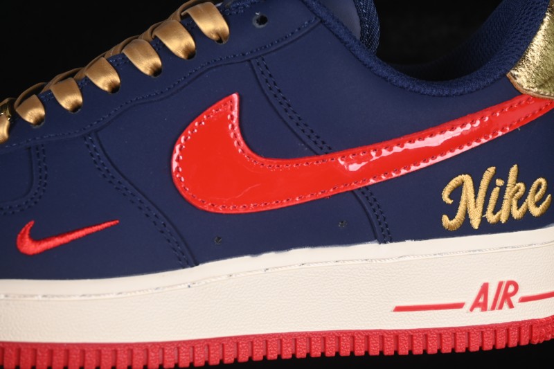 Nike Air Force 1 '07 Low Basketball Sneakers with Classic Design and Metallic Accents - NH0601-529