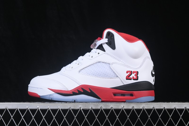 Nike Air Jordan 5 Retro Fire Red Black Tongue Basketball Shoes - HQ7978-101