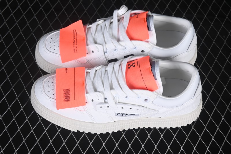Off-White 3.0 Court Leather Low-Top Lace-Up Skateboarding Shoes White - AJD4