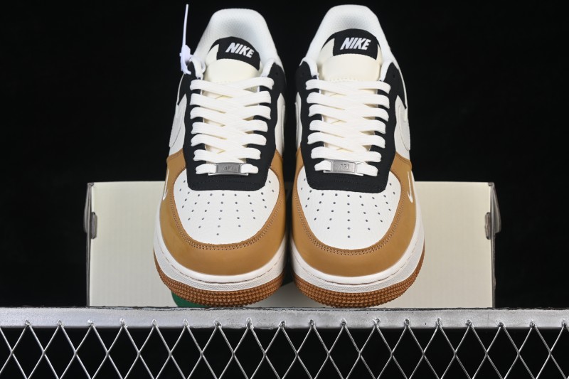 Nike Air Force 1 '07 Low White Wheat Black Panel Casual Sneakers - IH0687-700
