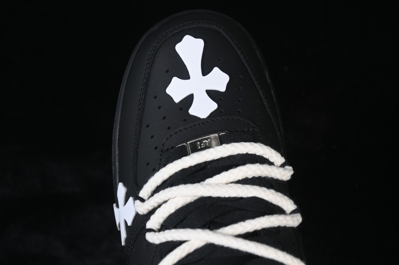 Nike Air Force 1 '07 Low Black Chrome Cross Casual Skateboarding Shoes - CW2288-111