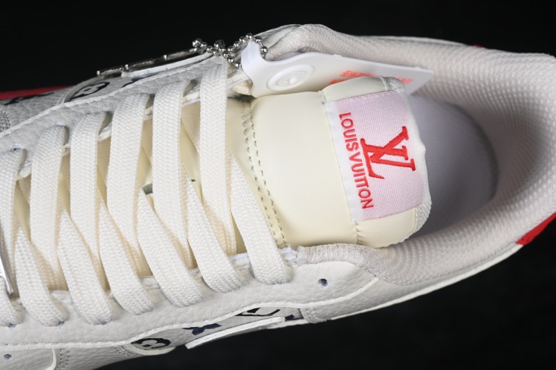 Nike Air Force 1 '07 Low LV Collaboration White Crimson Low-Top Casual Sneakers - BQ4212-100