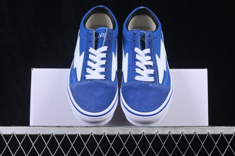 Revenge x Storm Old Skool Lightning Collaboration Low-Top Skate Shoes Blue White