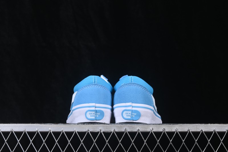 Revenge x Storm Old Skool Lightning Denim Low-Top Skateboarding Shoes in Lake Blue