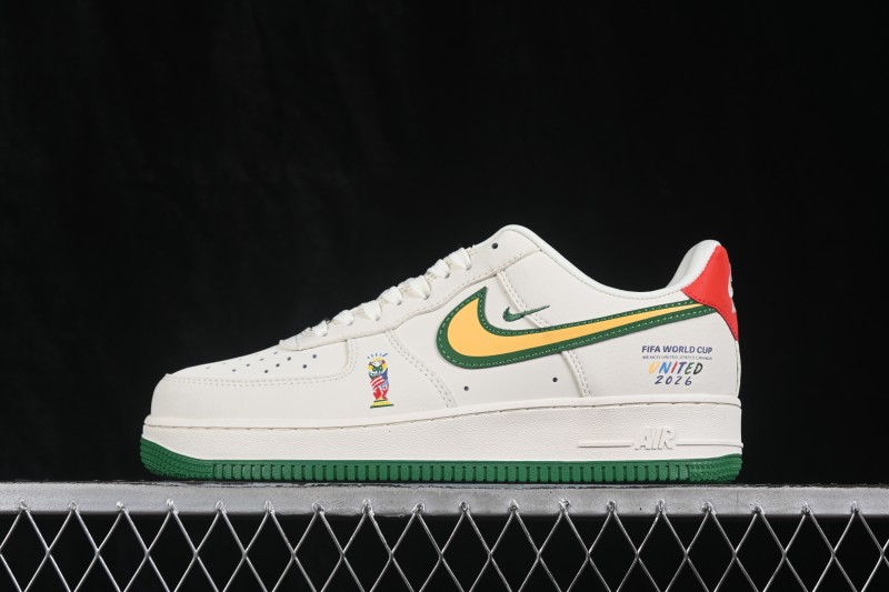 Nike Air Force 1 '07 Low World Cup Theme Casual Sneakers with Full-Length Air Cushion - DD1982-369