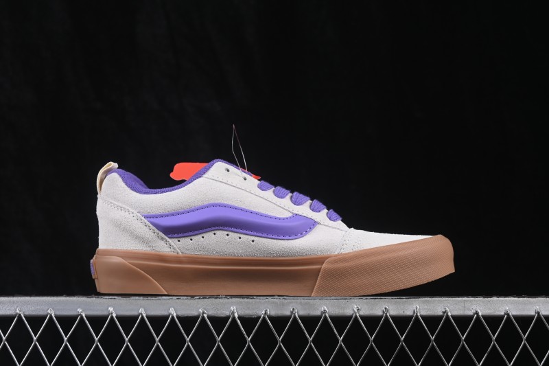Vans Knu-Skool Low-Top Casual Skateboarding Shoes with Classic Jazz Stripes - VN000D6ZFTY