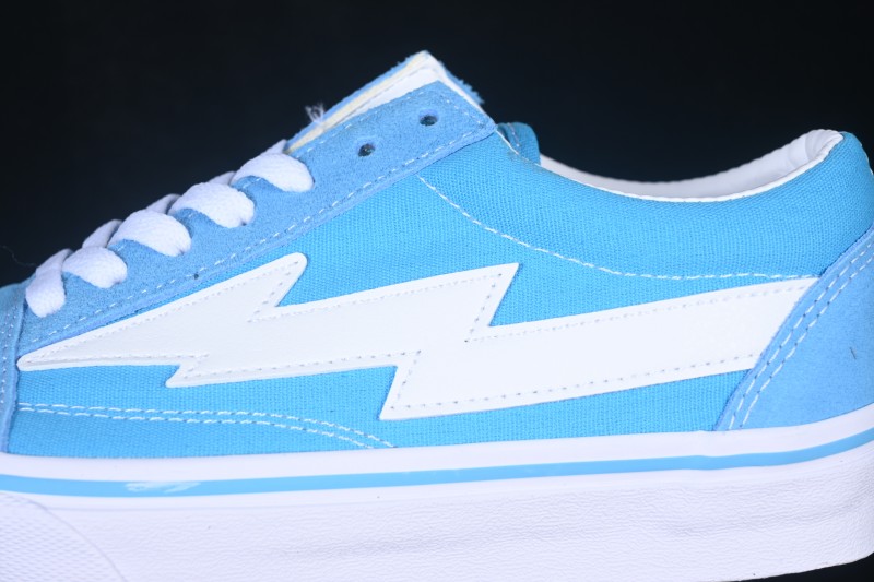 Revenge x Storm Old Skool Lightning Denim Low-Top Skateboarding Shoes in Lake Blue