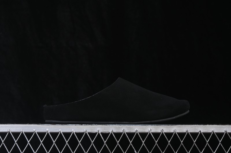The Row Hudson Round-Toe Half-Covered Casual Mule Slippers - BLK