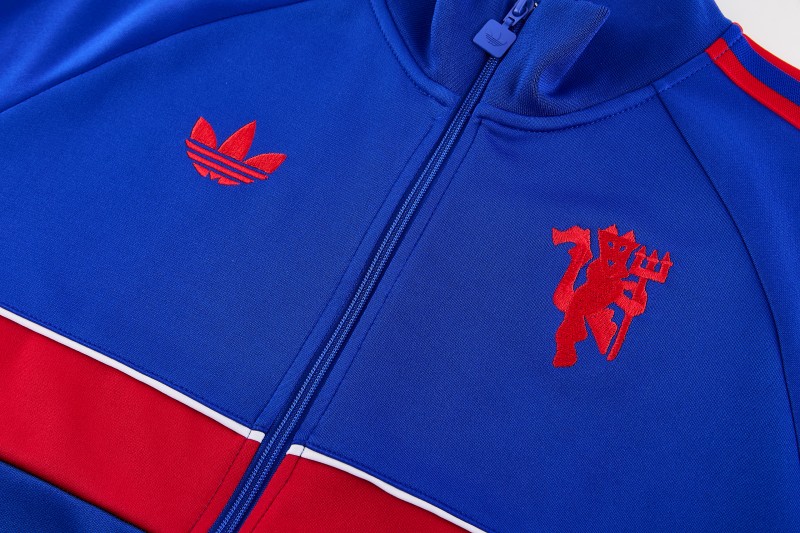 26/27 Manchester United Blue Full Zipper Jacket Tracksuit + Long Pants