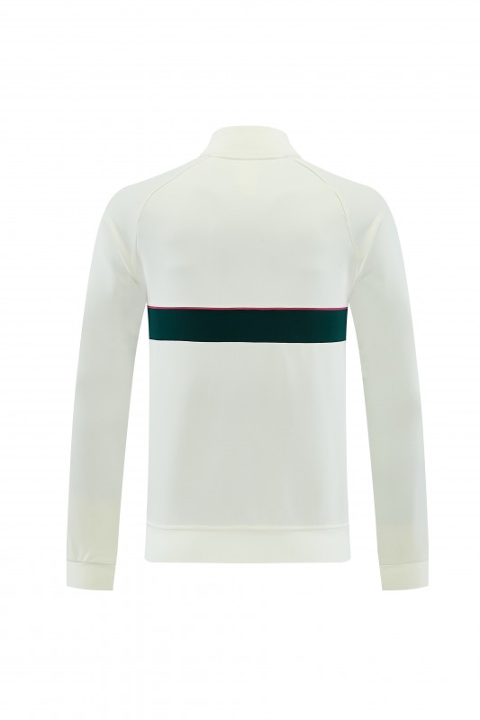 26/27 Real Madrid CF White Full Zipper Jacket Tracksuit + Green Long Pants